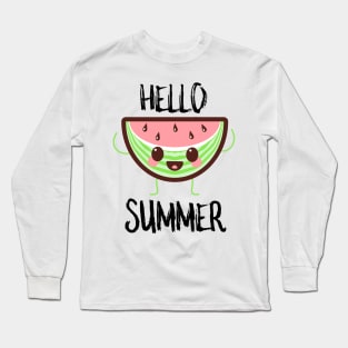 Hello Summer Watermelon Long Sleeve T-Shirt